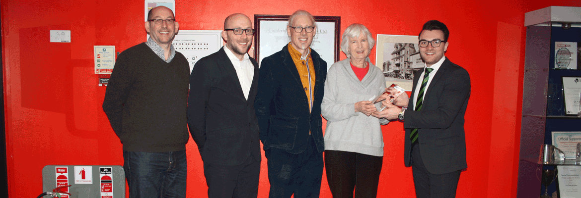 Presentation ceremony with members of the K1 Cohousing team