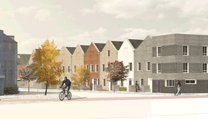 Proposed view of Graham Street, K1 Cohousing, Cambridge