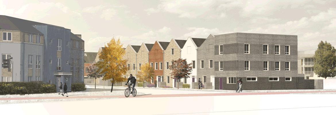 Proposed view of Graham Street, K1 Cohousing, Cambridge