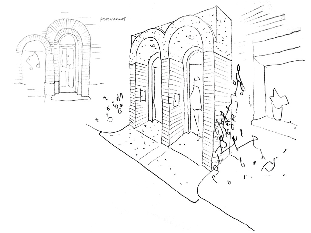 sketches of local Norwich arched doorways