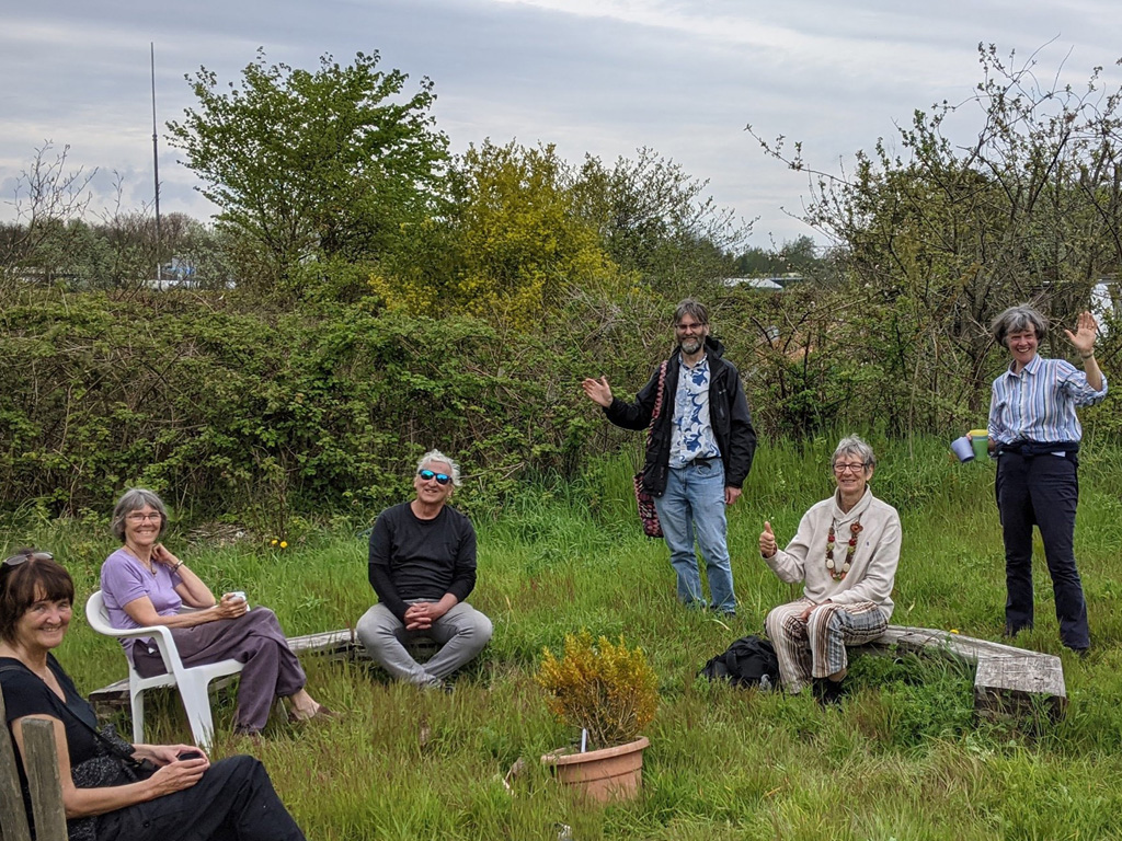 Angel Yard cohousing members at the allotment