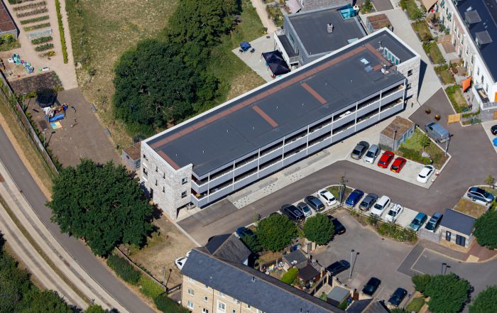 Aerial view of car parking at Marmalade Lane