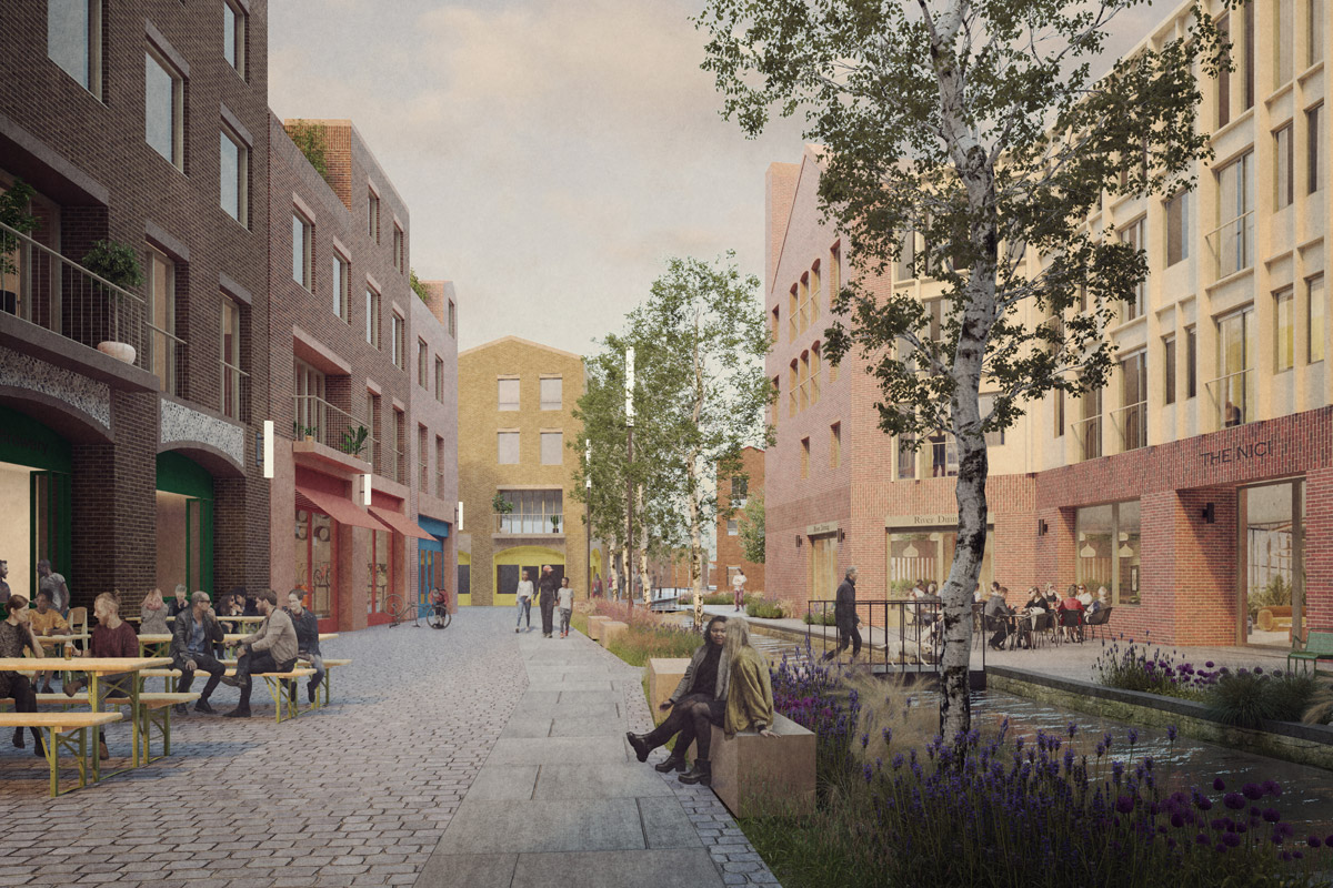 CGI view of River Walk in Winchester